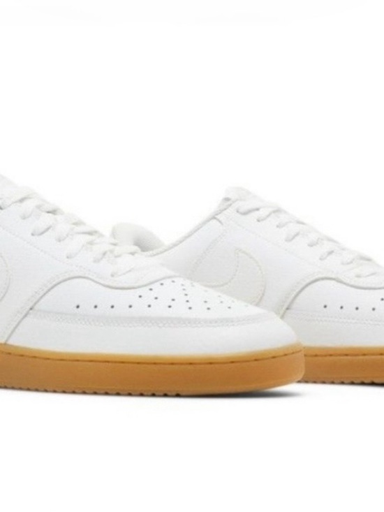 Nike Shoes - Nike White Leather Low-Top Sneakers with Gum Sole